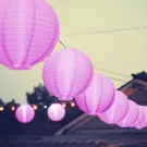 Lampion LED - magenta - 2 x AAA