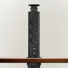 Distribuitor electric ascuns - 3 prize - negru mat - Delight