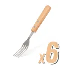 Set de furculite cu maner de lemn - 6 piese