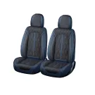 Huse auto premium 5 locuri Carguard Deluxe piele ecologica perforata - albastru inchis - negru