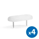 Picior alunecos pentru mobila - alb - 43 x 18 mm - 4 buc