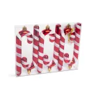 Set decor pentru brad - trestie de bomboane rosu / alb - 13 cm - 6 buc / set